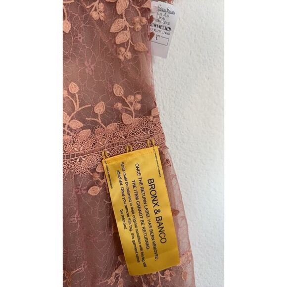 Bronx and Banco MEGAN CAP SLEEVE EVENING DRESS beige Large - Picture 9 of 11